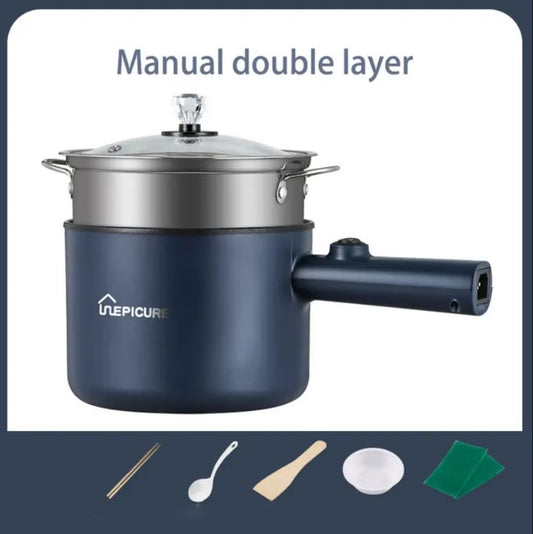 Multi Function Non-Stick  Electric Hot Pot 1.8L Large Capacity - Blue Double Manual_0