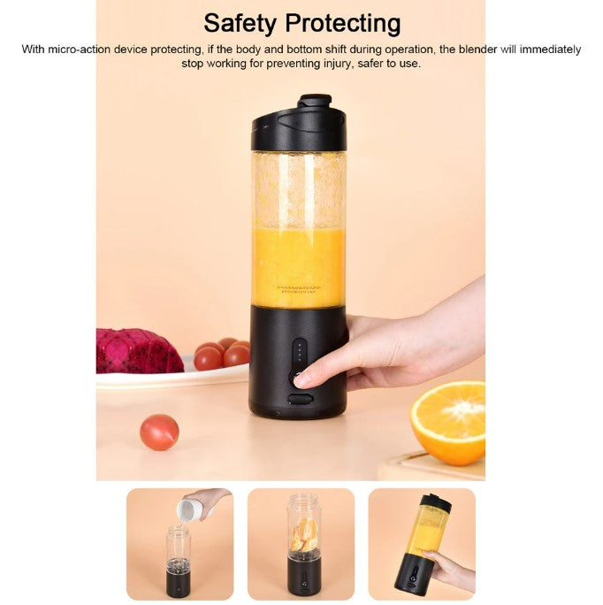 Portable Blender Cup USB Electric Fruit Juicer Rechargeable for Outdoor Sports Travel Camping - White_7