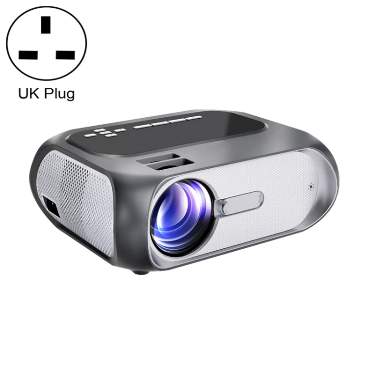 T7i 720P 200 ANSI Home Theater LED HD Digital Projector Basic Version UK Plug Silver Grey