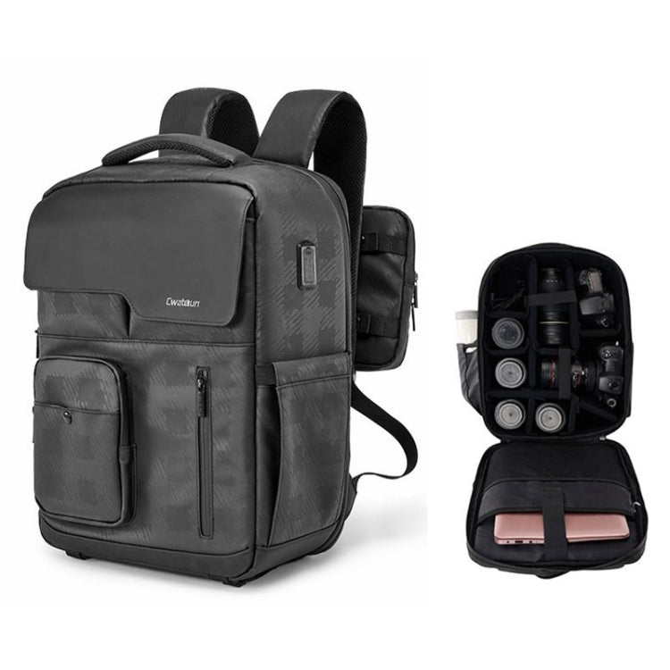 Cwatcun D97 Professional Photography Bag Mirrorless SLR Multifunctional Backpack Camera Bag Size 44 x 34 x 20 5cm Black