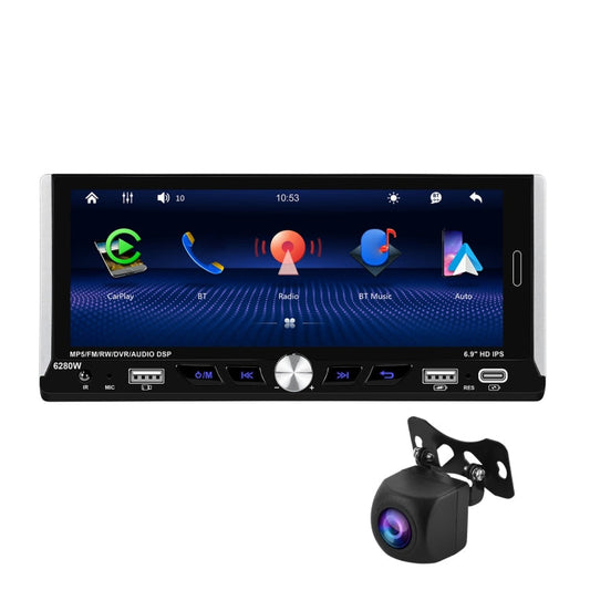 Single Spindle 6 9 inch MP5 With Knob Player Carplay Function Car MP4 Backup Camera Specification Standard AHD Camera